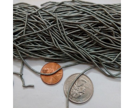 GRAY - 120 Inches French Metal Wire Gimp Coil Bullion Purl - Thick Smooth Regular - 3 Meters